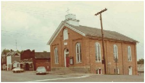 >Christian Church and Part of High Street in Flushing, Ohio