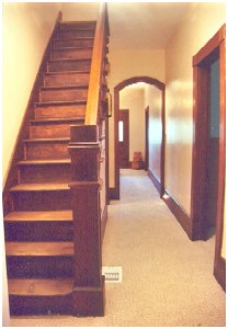 Downstairs hallway, looking toward front of hourse